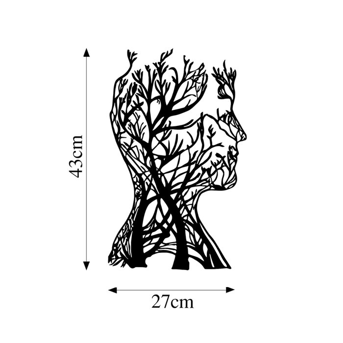 Wallity Tree Man - 317 Escultura de Pared Negra